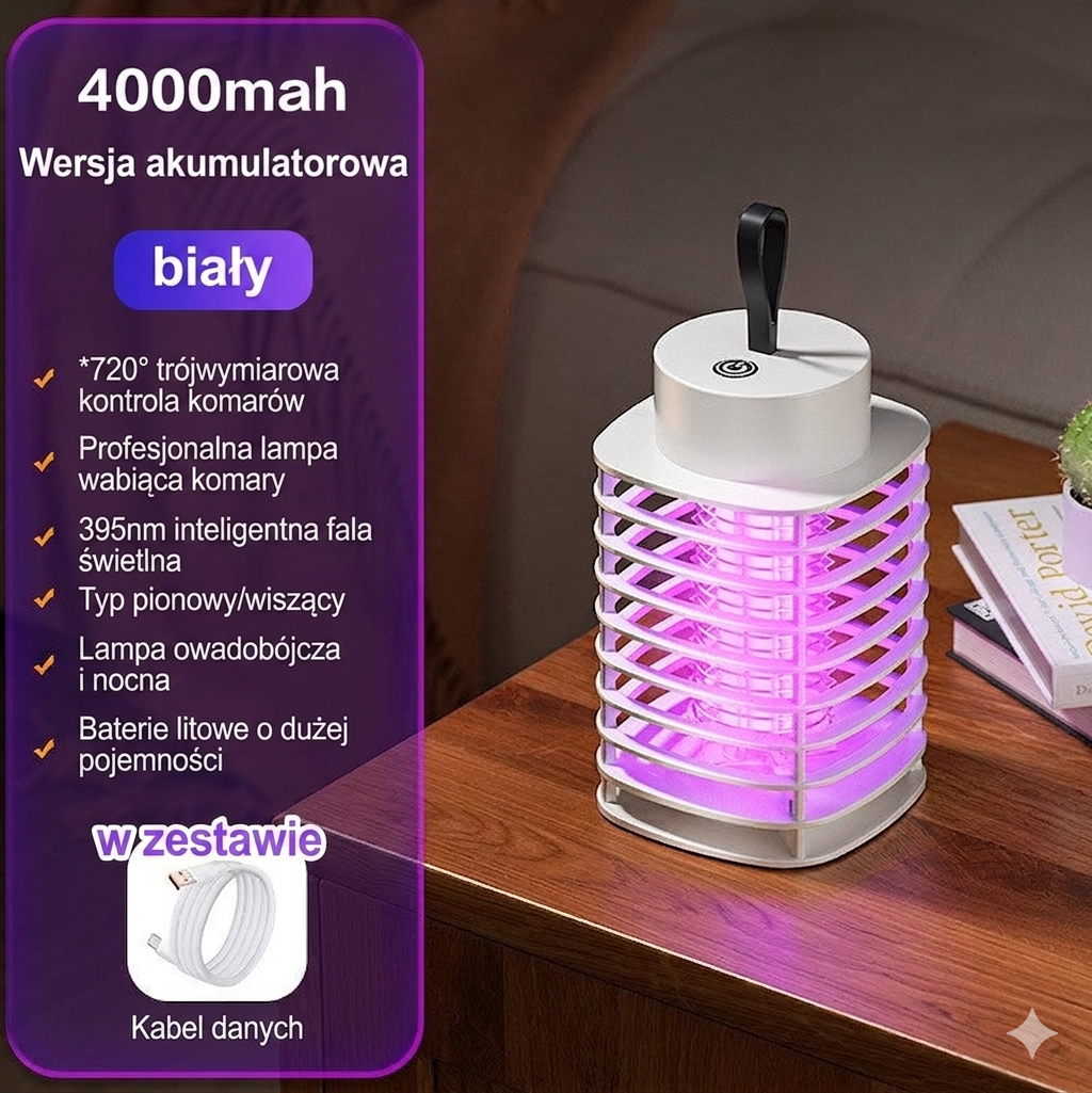 ByeBugs - Elektryczna lampa na komary USB z akumulatorem