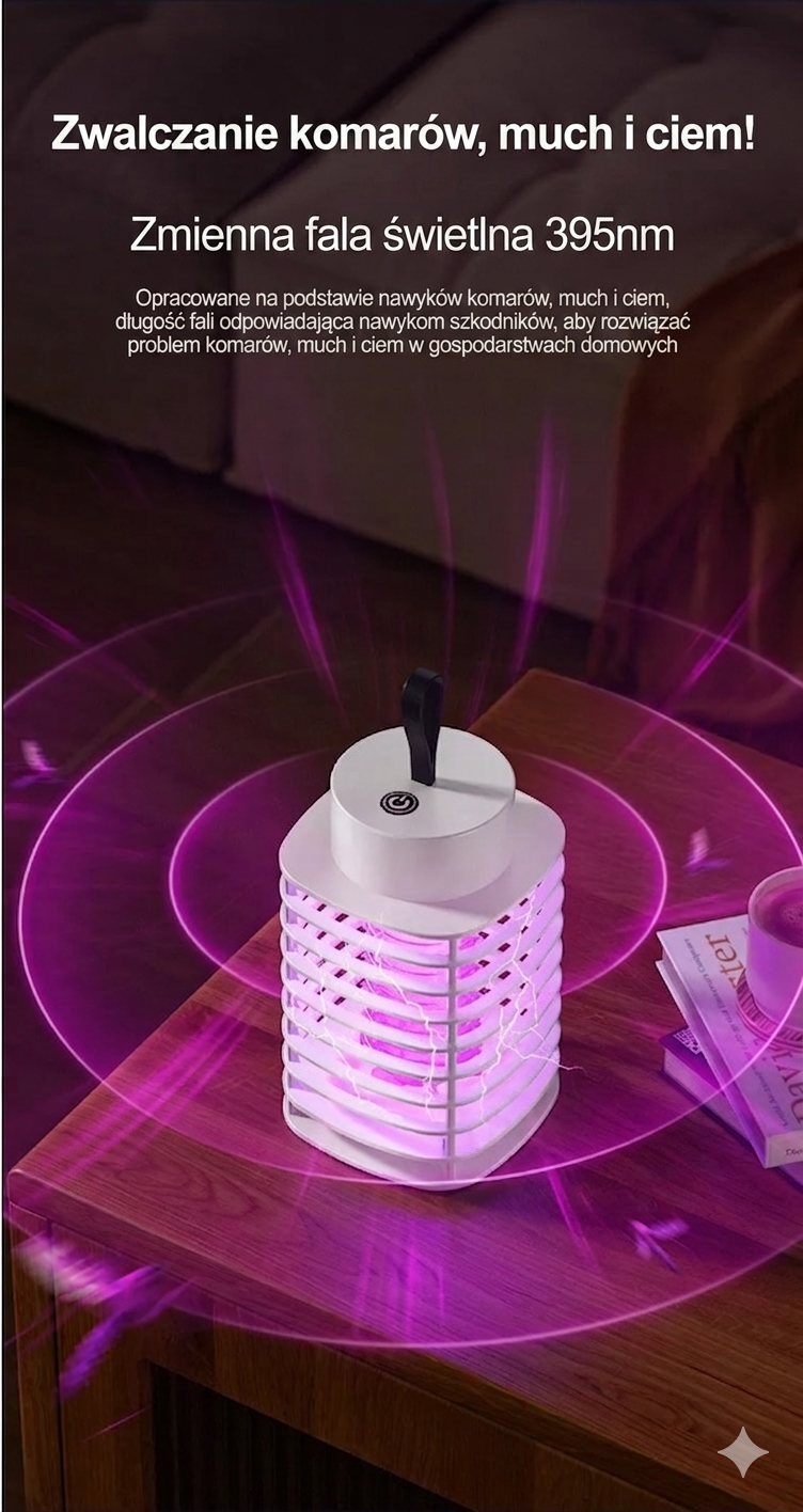 ByeBugs - Elektryczna lampa na komary USB z akumulatorem