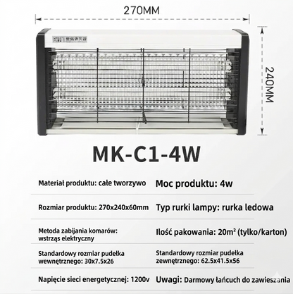 ByeBugs - Ścienna lampa owadobójcza LED do zastosowań komercyjnych