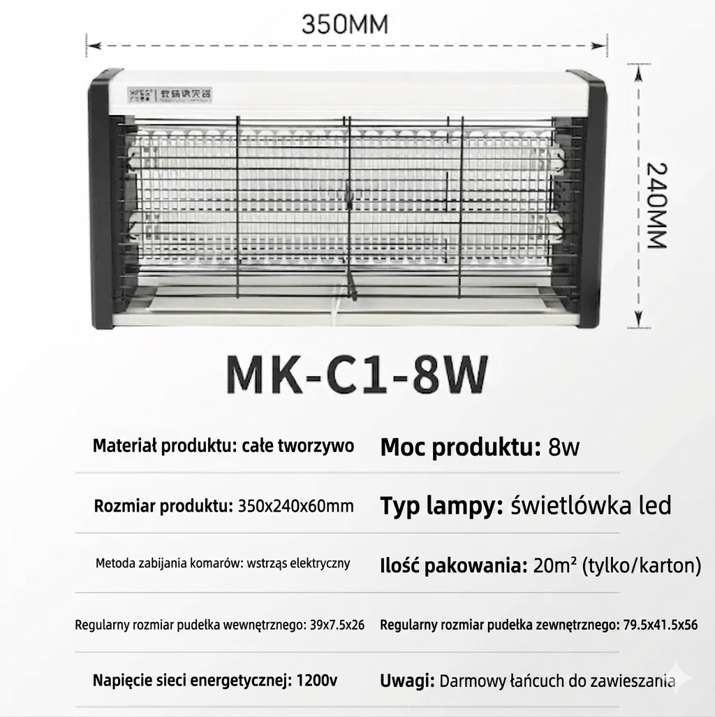 ByeBugs - Ścienna lampa owadobójcza LED do zastosowań komercyjnych