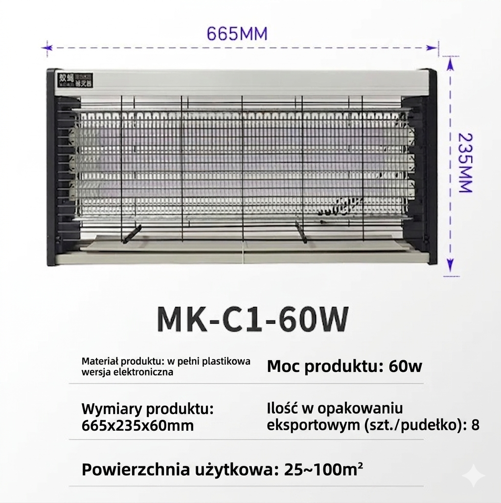 ByeBugs - Ścienna lampa owadobójcza LED do zastosowań komercyjnych