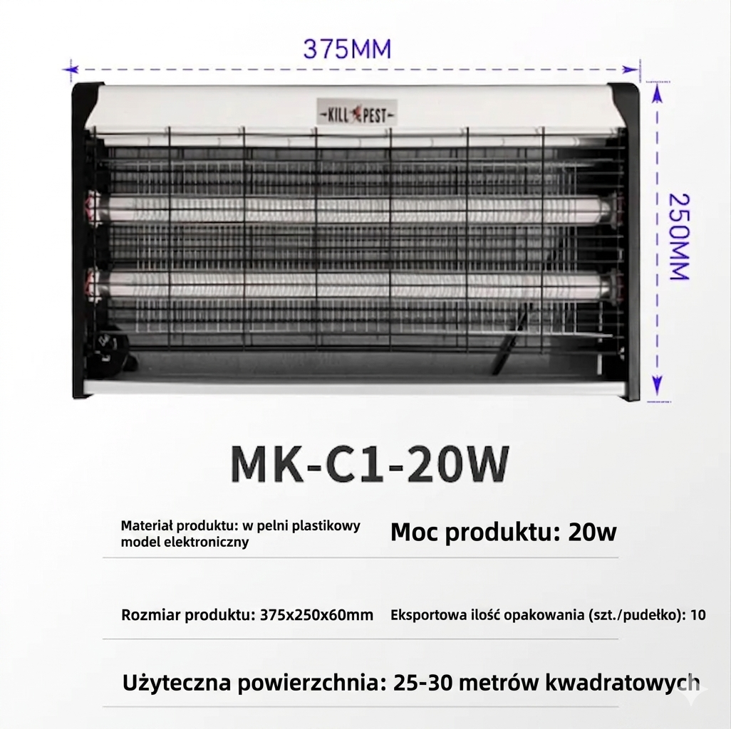 ByeBugs - Ścienna lampa owadobójcza LED do zastosowań komercyjnych